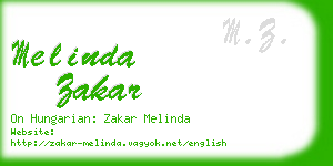 melinda zakar business card